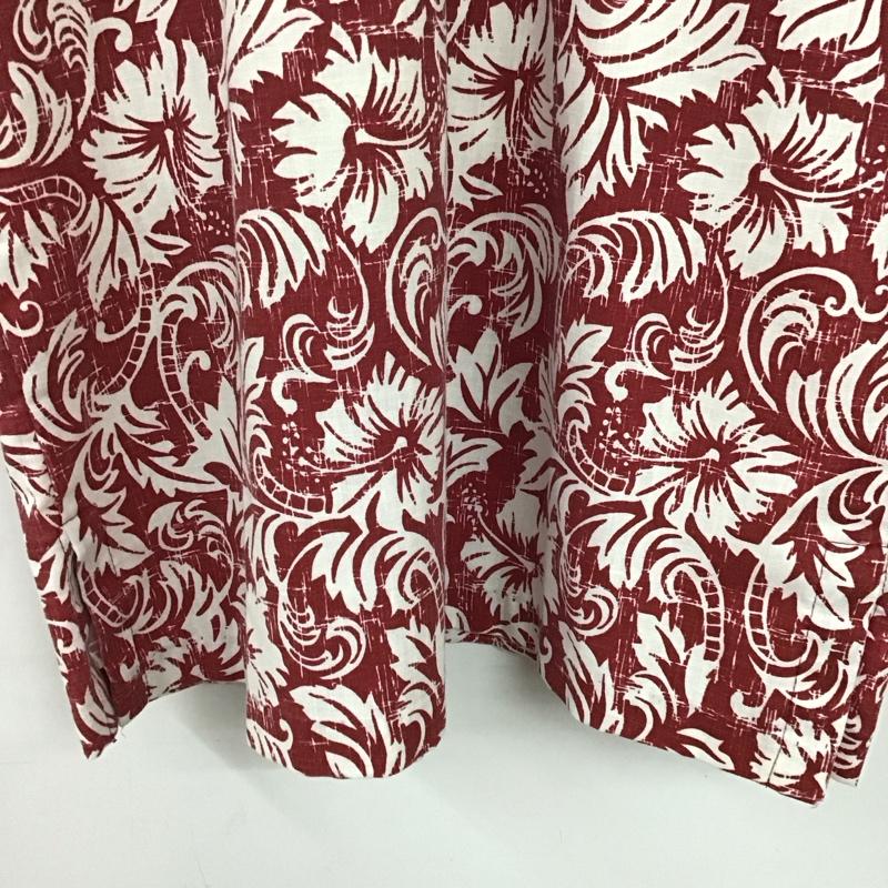 古着 USED シャツ、ブラウス 半袖 半袖シャツ プリントシャツ アロハシャツ M プリント 白 / ホワイト / X えんじ / ワインレッド /  メンズ USED 古着 中古 10149924