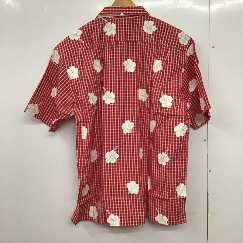 キャプテンサンタ CAPTAINSANTA シャツ、ブラウス 半袖 半袖シャツ プリントシャツ ポケットシャツ L プリント 白 / ホワイト / X 赤 / レッド /  メンズ USED 古着 中古 10149928
