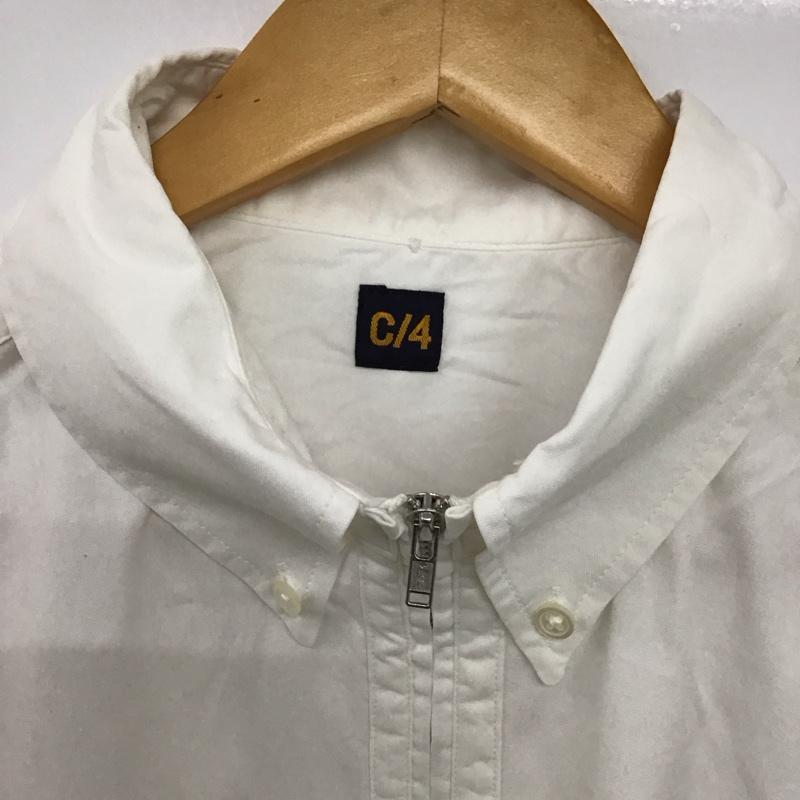 キャプテンサンタ CAPTAINSANTA シャツ、ブラウス 長袖 長袖シャツ 刺繍シャツ ジップアップ プルオーバー ロゴ、文字 白 / ホワイト /  メンズ USED 古着 中古 10149933