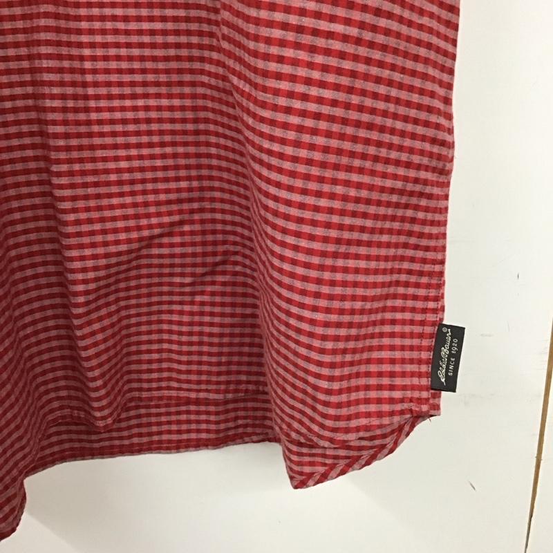 エディーバウアー Eddie Bauer シャツ、ブラウス 半袖 半袖シャツ チェックシャツ カラーシャツ L チェック 白 / ホワイト / X 赤 / レッド /  メンズ USED 古着 中古 10149934