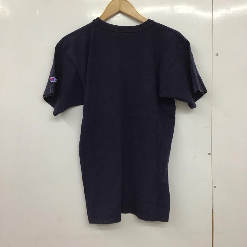 チャンピオン Champion Tシャツ 半袖 半袖カットソー プリントTシャツ クルーネックカットソー M ロゴ、文字 紺 / ネイビー /  メンズ USED 古着 中古 10149939