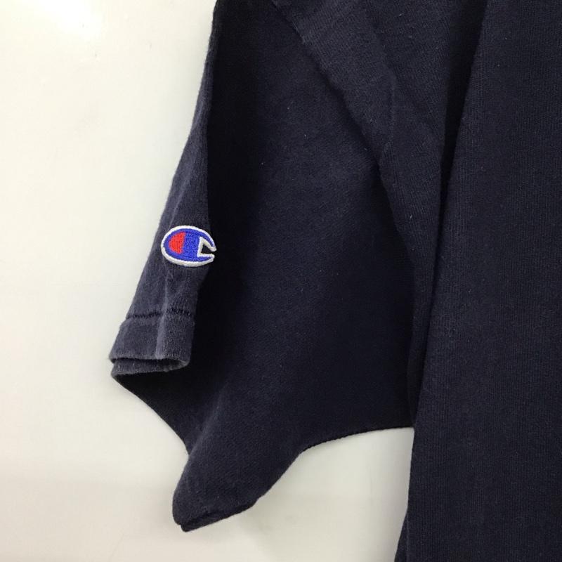 チャンピオン Champion Tシャツ 半袖 半袖カットソー プリントTシャツ クルーネックカットソー M ロゴ、文字 紺 / ネイビー /  メンズ USED 古着 中古 10149939