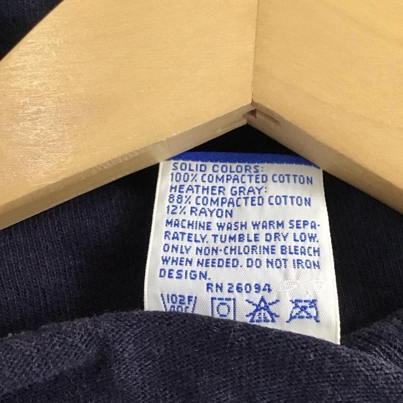 チャンピオン Champion Tシャツ 半袖 半袖カットソー プリントTシャツ クルーネックカットソー M ロゴ、文字 紺 / ネイビー /  メンズ USED 古着 中古 10149939
