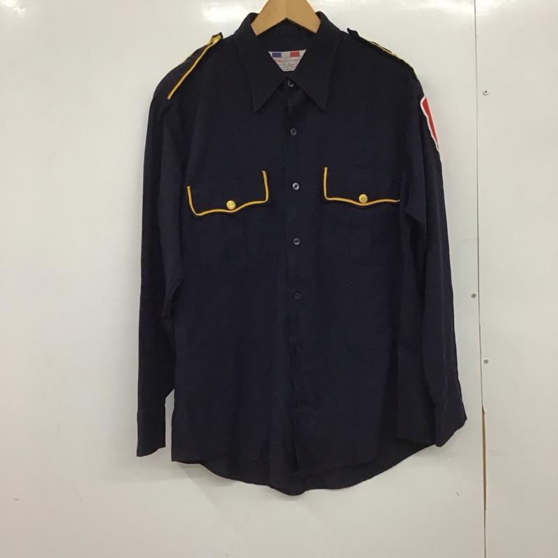 古着 USED シャツ、ブラウス 長袖 長袖シャツ ミリタリーシャツ カラーシャツ ロゴ、文字 紺 / ネイビー /  メンズ USED 古着 中古 10149947