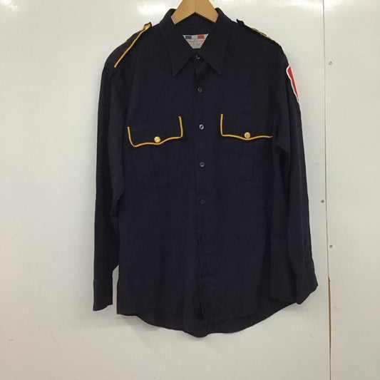 古着 USED シャツ、ブラウス 長袖 長袖シャツ ミリタリーシャツ カラーシャツ ロゴ、文字 紺 / ネイビー /  メンズ USED 古着 中古 10149947