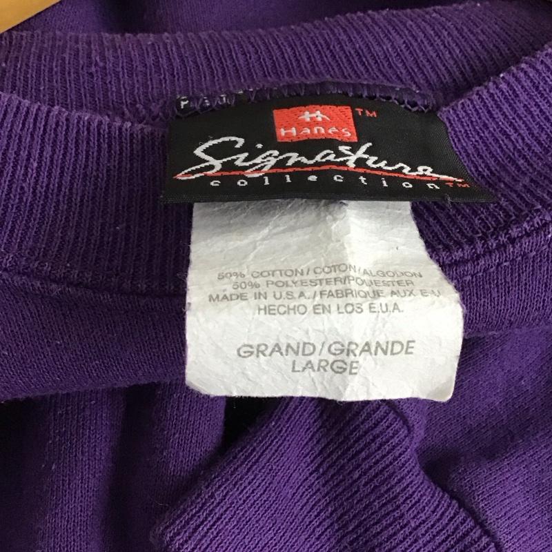 ヘインズ HANES トレーナー 長袖 長袖トレーナー スウェット クルーネック プルオーバー L 無地 紫 / パープル /  メンズ USED 古着 中古 10149948
