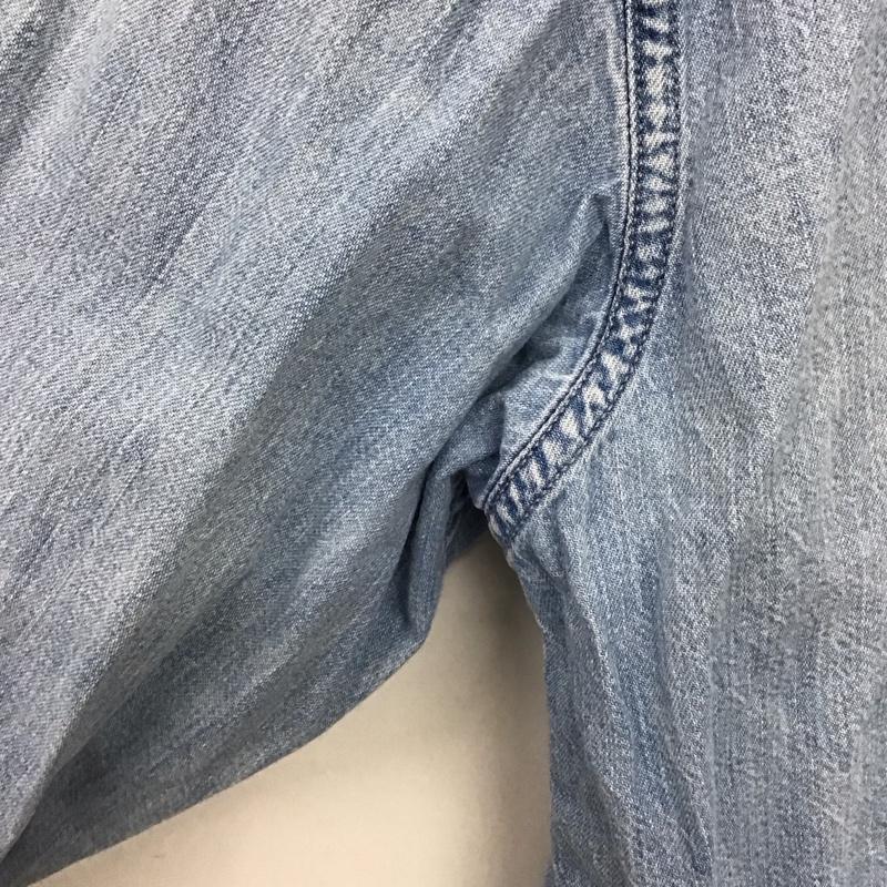 エディーバウアー Eddie Bauer シャツ、ブラウス 長袖 長袖シャツ 無地シャツ カラーシャツ 90s L 無地 インディゴ / インディゴ /  メンズ USED 古着 中古 10149977