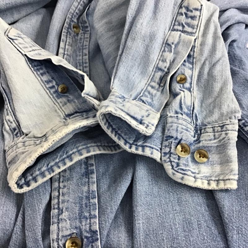 エディーバウアー Eddie Bauer シャツ、ブラウス 長袖 長袖シャツ 無地シャツ カラーシャツ 90s L 無地 インディゴ / インディゴ /  メンズ USED 古着 中古 10149977