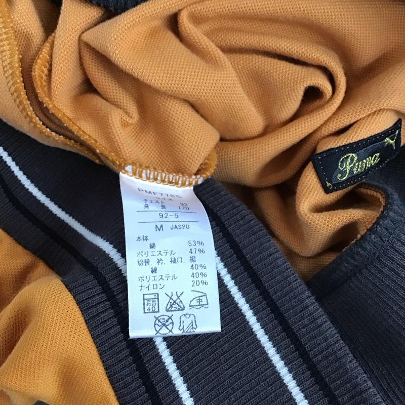 プーマ PUMA ジャケット、上着 ジャンパー、ブルゾン ジップアップジャケット ジャージ アウター M ロゴ、文字 黒 / ブラック / X 橙 / オレンジ /  メンズ USED 古着 中古 10149980