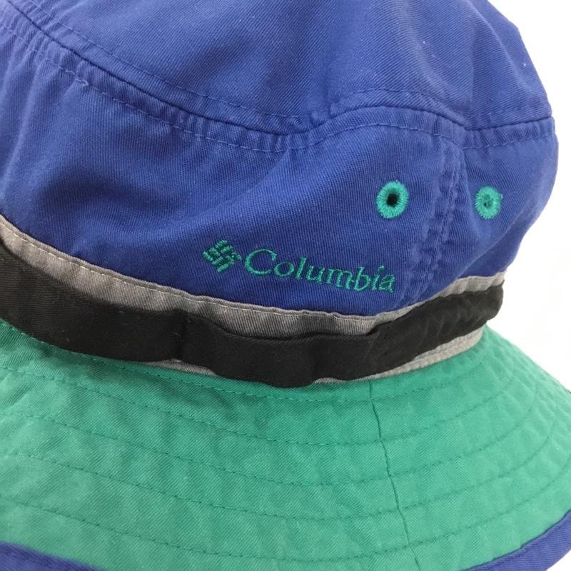 コロンビア Columbia 帽子 ハット 116 PU5179 サファリハット ロゴ、文字 青 / ブルー / X 緑 / グリーン /  メンズ USED 古着 中古 10150001