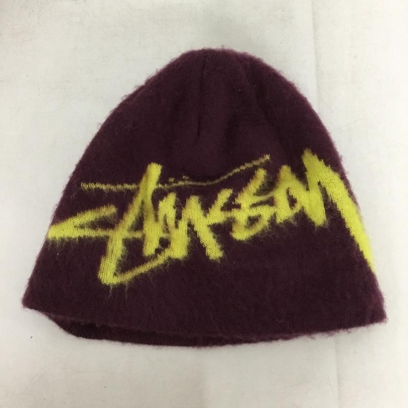 ステューシー STUSSY 帽子 ニット帽 SKULLCAP BRUSHED OUT STOCK BEANIE ビーニー ロゴ、文字 紫 / パープル /  メンズ USED 古着 中古 10150003