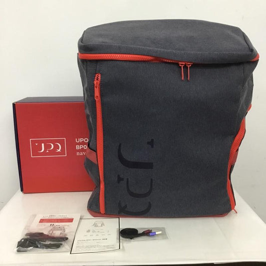 アップ・キュー UPQ リュックサック、デイパック リュックサック、デイバッグ BP01 バックパック USBバックル 箱有 ロゴ、文字 紺 / ネイビー / X 赤 / レッド /  メンズ USED 古着 中古 10150026