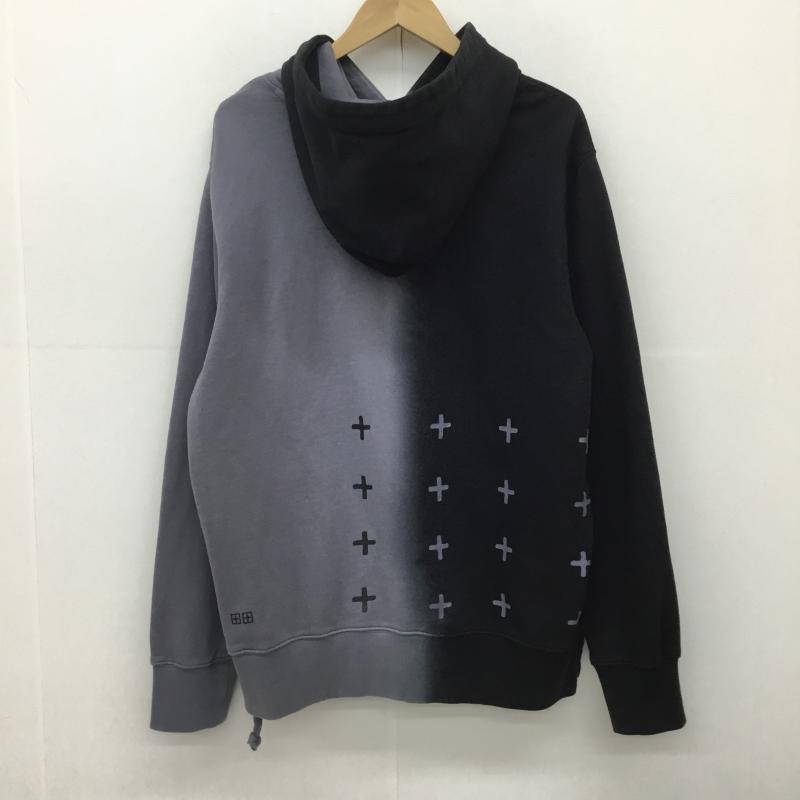 スビ KSUBI パーカー 長袖 Kult Kash　バイカラーフーディー L ロゴ、文字 黒 / ブラック / X 灰 / グレー /  メンズ USED 古着 中古 10150027