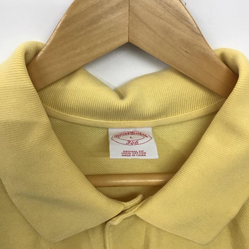 ブルックスブラザーズ BROOKS BROTHERS ポロシャツ 半袖 半袖 L ロゴ、文字 黄 / イエロー /  メンズ USED 古着 中古 10150048