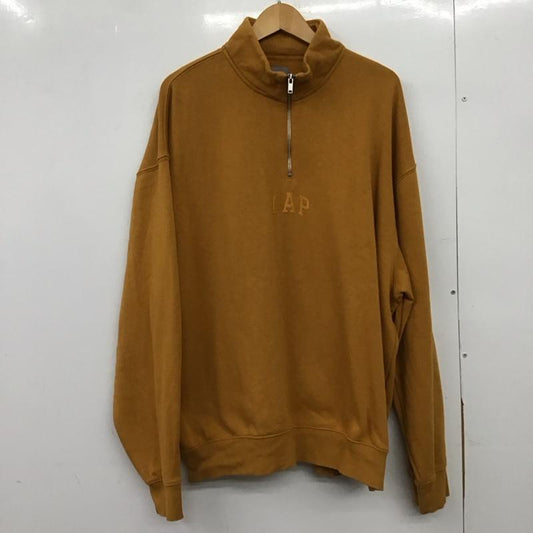 ギャップ GAP トレーナー 長袖 長袖トレーナー スウェット ジップアップネック プルオーバー XL ロゴ、文字 橙 / オレンジ /  メンズ USED 古着 中古 10150050