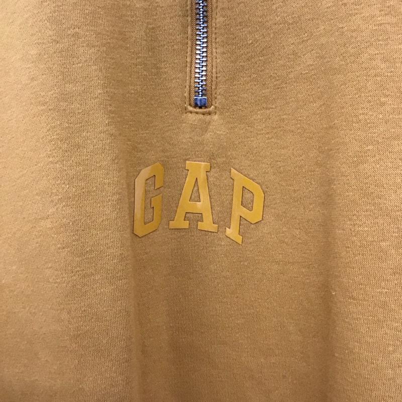 ギャップ GAP トレーナー 長袖 長袖トレーナー スウェット ジップアップネック プルオーバー XL ロゴ、文字 橙 / オレンジ /  メンズ USED 古着 中古 10150050