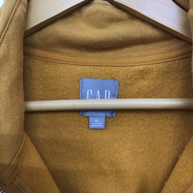 ギャップ GAP トレーナー 長袖 長袖トレーナー スウェット ジップアップネック プルオーバー XL ロゴ、文字 橙 / オレンジ /  メンズ USED 古着 中古 10150050