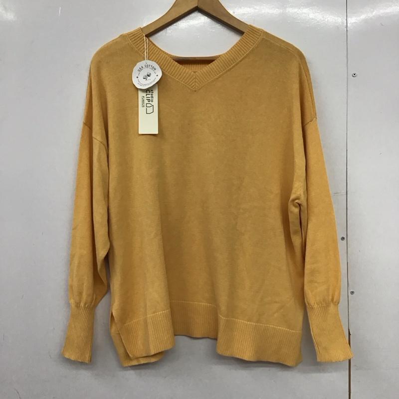 スタディオクリップ studio CLIP ニット、セーター 長袖 タグ付 FREE 無地 橙 / オレンジ /  レディース USED 古着 中古 10150052
