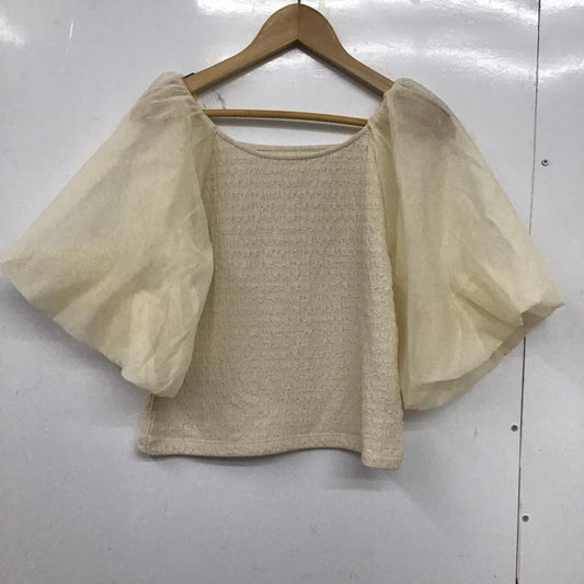 ミスティウーマン mysty woman カットソー 半袖 FREE 無地 アイボリー / アイボリー /  レディース USED 古着 中古 10150056