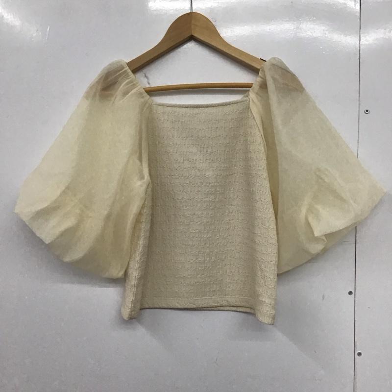 ミスティウーマン mysty woman カットソー 半袖 FREE 無地 アイボリー / アイボリー /  レディース USED 古着 中古 10150056