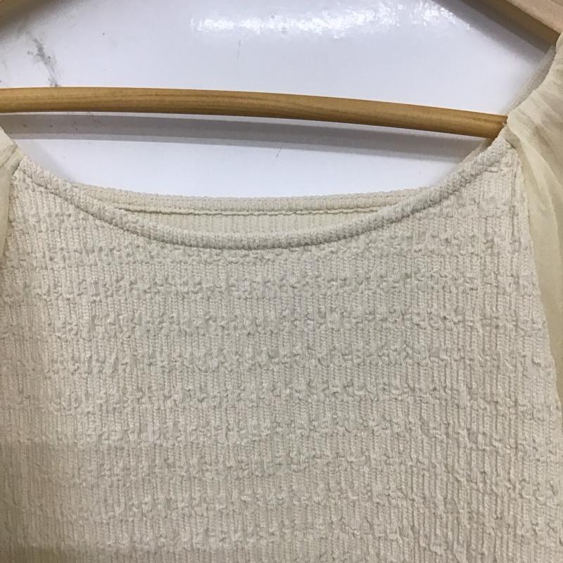 ミスティウーマン mysty woman カットソー 半袖 FREE 無地 アイボリー / アイボリー /  レディース USED 古着 中古 10150056