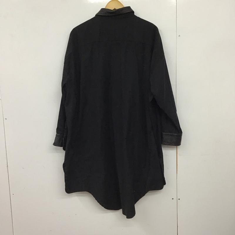 エシンタ etsinta シャツ、ブラウス 長袖 長袖シャツ 無地シャツ カラーシャツ M 無地 黒 / ブラック /  メンズ USED 古着 中古 10150079