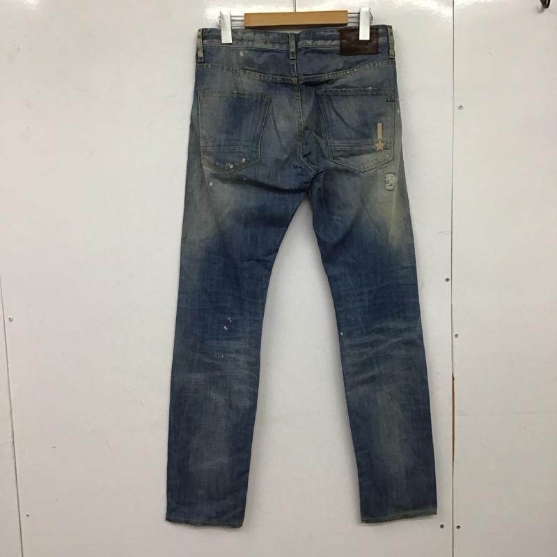 レイン Reign パンツ デニム、ジーンズ デニムパンツ スリムパンツ カジュアルパンツ ストレッチパンツ 29インチ ダメージ加工 インディゴ / インディゴ /  メンズ USED 古着 中古 10150087