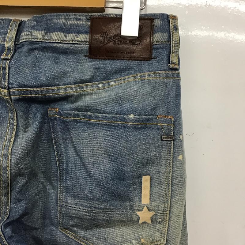 レイン Reign パンツ デニム、ジーンズ デニムパンツ スリムパンツ カジュアルパンツ ストレッチパンツ 29インチ ダメージ加工 インディゴ / インディゴ /  メンズ USED 古着 中古 10150087