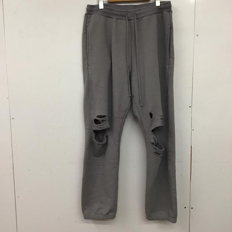 ジュンナカヤマ JUN NAKAYAMA パンツ ワークパンツ、ペインターパンツ jn-fw23-c002 23AW DISTRESSEDSWEATPANTS L ダメージ加工 灰 / グレー /  メンズ USED 古着 中古 10150089