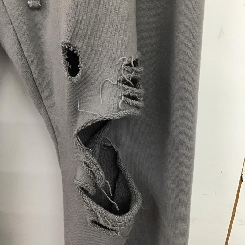 ジュンナカヤマ JUN NAKAYAMA パンツ ワークパンツ、ペインターパンツ jn-fw23-c002 23AW DISTRESSEDSWEATPANTS L ダメージ加工 灰 / グレー /  メンズ USED 古着 中古 10150089