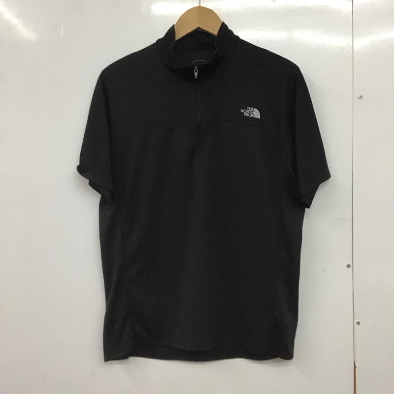 ザノースフェイス THE NORTH FACE カットソー 半袖 nt11333 S/SFLASHDRYZIPUP 半袖カットソー L ロゴ、文字 黒 / ブラック / black メンズ USED 古着 中古 10150101