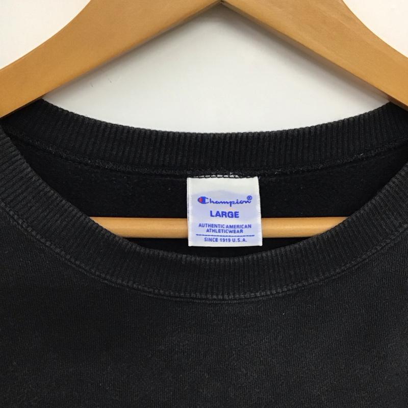 チャンピオン Champion トレーナー 長袖 長袖トレーナー スウェット クルーネック プルオーバー L ロゴ、文字 ダークグレー / ダークグレー /  メンズ USED 古着 中古 10150106
