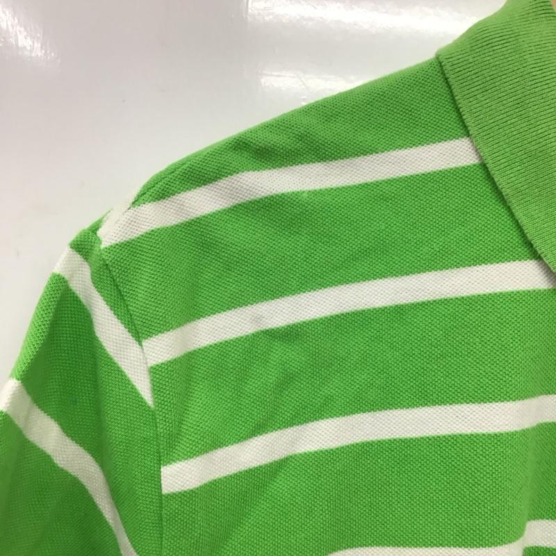 ポロバイラルフローレン Polo by RALPH LAUREN ポロシャツ 半袖 半袖ポロシャツ カラーシャツ 半袖カットソー M ボーダー柄 白 / ホワイト / X 黄緑 / イエローグリーン /  メンズ USED 古着 中古 10150109