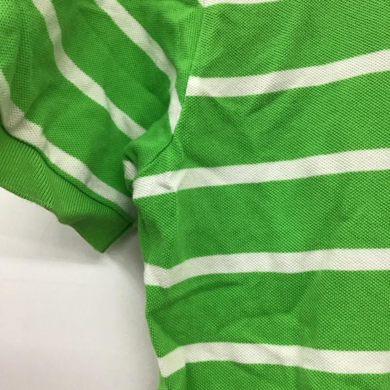 ポロバイラルフローレン Polo by RALPH LAUREN ポロシャツ 半袖 半袖ポロシャツ カラーシャツ 半袖カットソー M ボーダー柄 白 / ホワイト / X 黄緑 / イエローグリーン /  メンズ USED 古着 中古 10150109