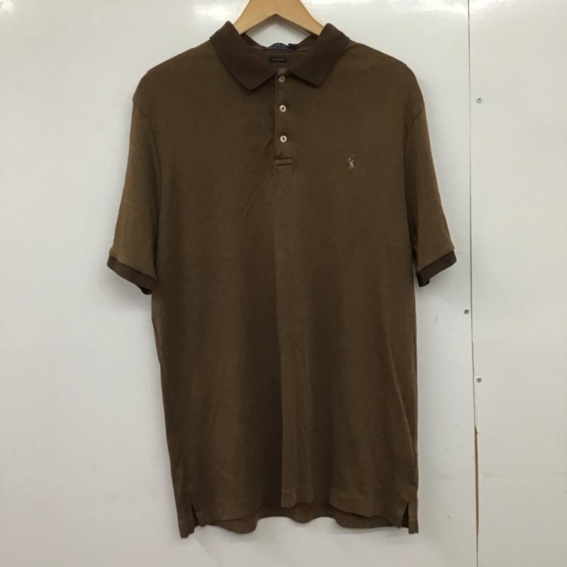 ポロラルフローレン POLO RALPH LAUREN ポロシャツ 半袖 半袖ポロシャツ カラーシャツ 半袖カットソー L ロゴ、文字 茶 / ブラウン /  メンズ USED 古着 中古 10150115