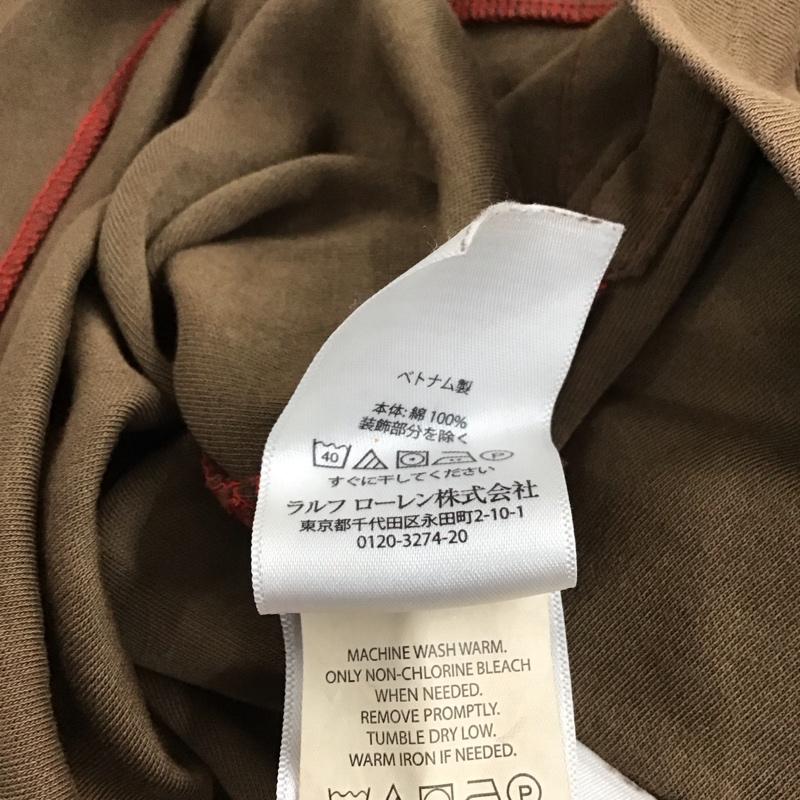 ポロラルフローレン POLO RALPH LAUREN ポロシャツ 半袖 半袖ポロシャツ カラーシャツ 半袖カットソー L ロゴ、文字 茶 / ブラウン /  メンズ USED 古着 中古 10150115