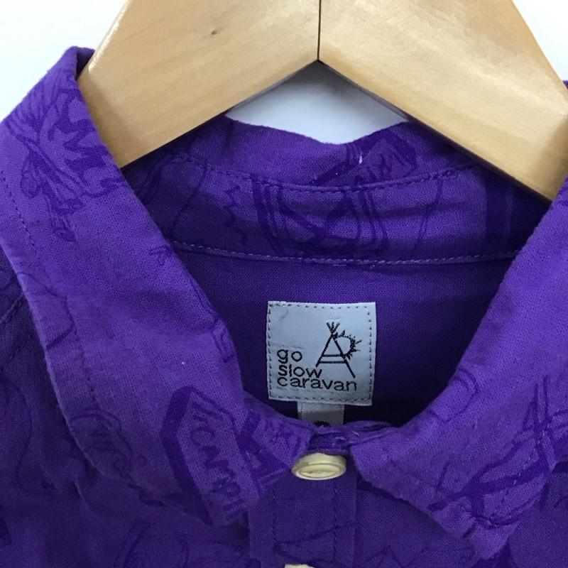 ゴースローキャラバン go slow caravan シャツ、ブラウス 長袖 長袖シャツ プリントシャツ 1 プリント 紫 / パープル /  メンズ USED 古着 中古 10150118