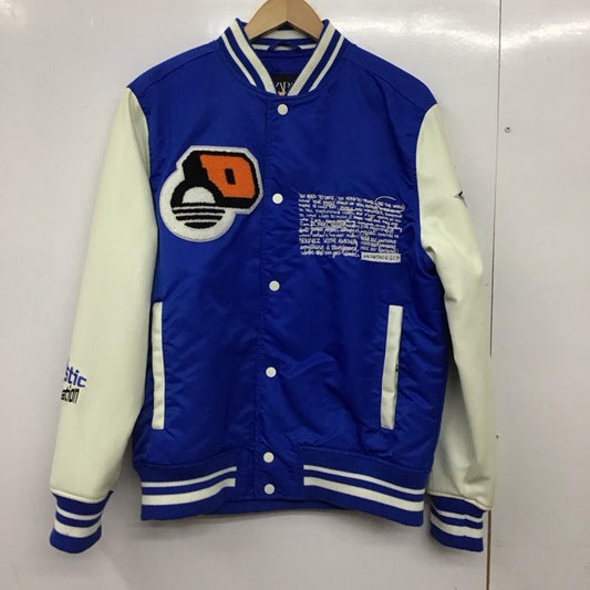 ザラ ZARA ジャケット、上着 ジャンパー、ブルゾン スタジャン アウター 古着 前ボタン S ロゴ、文字 青 / ブルー /  メンズ USED 古着 中古 10150121