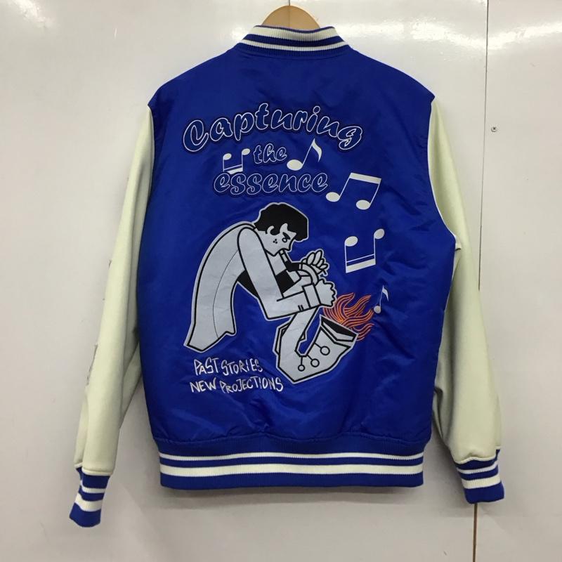 ザラ ZARA ジャケット、上着 ジャンパー、ブルゾン スタジャン アウター 古着 前ボタン S ロゴ、文字 青 / ブルー /  メンズ USED 古着 中古 10150121