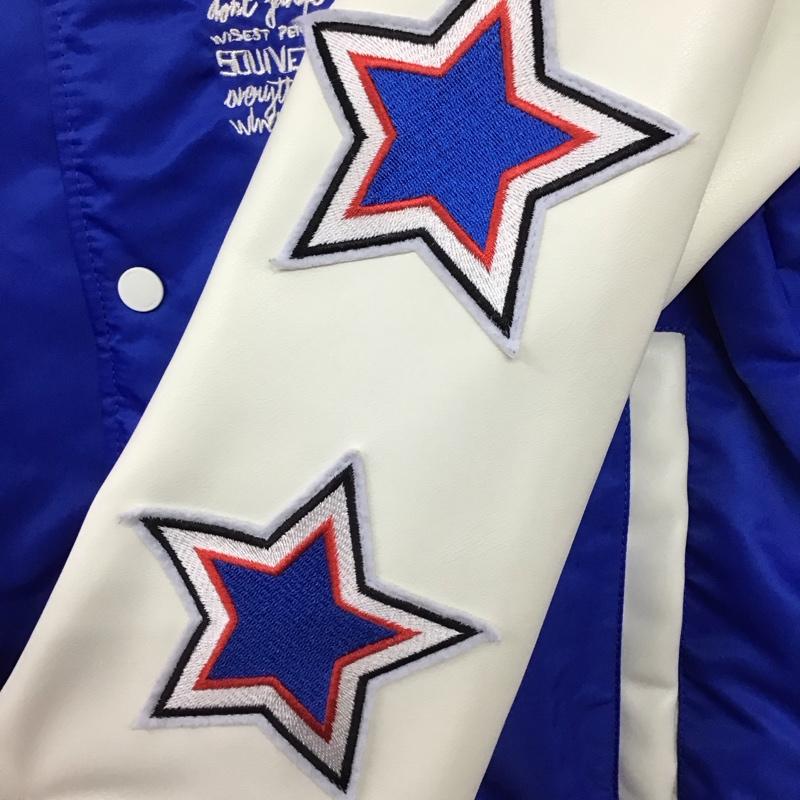 ザラ ZARA ジャケット、上着 ジャンパー、ブルゾン スタジャン アウター 古着 前ボタン S ロゴ、文字 青 / ブルー /  メンズ USED 古着 中古 10150121