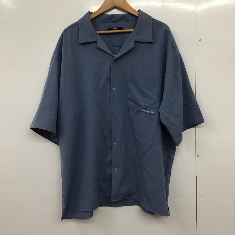 チャオパニック CIAOPANIC シャツ、ブラウス 半袖 半袖シャツ 刺繍シャツ ポケットシャツ L ロゴ、文字 水色 / ライトブルー /  メンズ USED 古着 中古 10150123