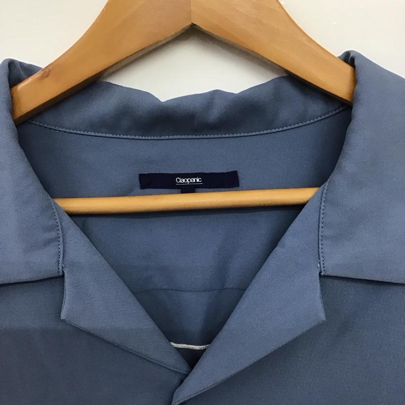 チャオパニック CIAOPANIC シャツ、ブラウス 半袖 半袖シャツ 刺繍シャツ ポケットシャツ L ロゴ、文字 水色 / ライトブルー /  メンズ USED 古着 中古 10150123