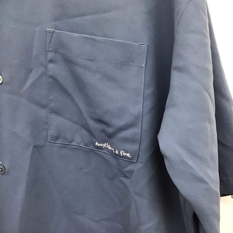 チャオパニック CIAOPANIC シャツ、ブラウス 半袖 半袖シャツ 刺繍シャツ ポケットシャツ L ロゴ、文字 水色 / ライトブルー /  メンズ USED 古着 中古 10150123