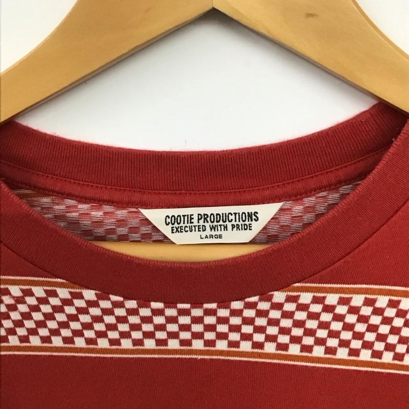 クーティー COOTIE Tシャツ 半袖 半袖カットソー プリントTシャツ クルーネックカットソー L プリント 赤 / レッド /  メンズ USED 古着 中古 10150135
