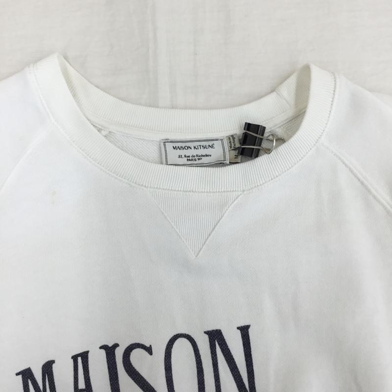 メゾンキツネ MAISON KITSUNE トレーナー 長袖 FW16M706 M ロゴ、文字 白 / ホワイト /  メンズ USED 古着 中古 10150143