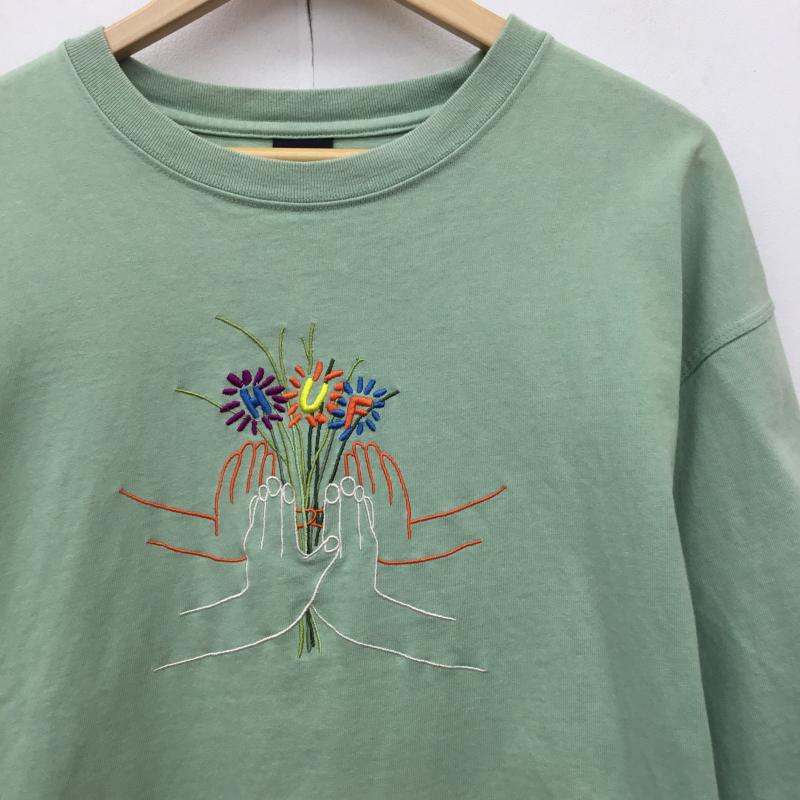 ハフ HUF Tシャツ 半袖 XL 刺繍 緑 / グリーン /  メンズ USED 古着 中古 10150145