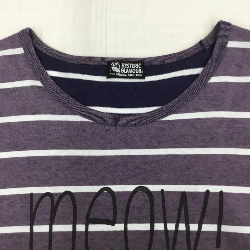 ヒステリックグラマー HYSTERIC GLAMOUR カットソー 半袖 FREE キャラクター X ボーダー柄 紫 / パープル /  レディース USED 古着 中古 10150147