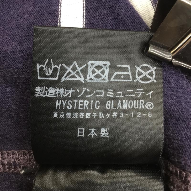 ヒステリックグラマー HYSTERIC GLAMOUR カットソー 半袖 FREE キャラクター X ボーダー柄 紫 / パープル /  レディース USED 古着 中古 10150147