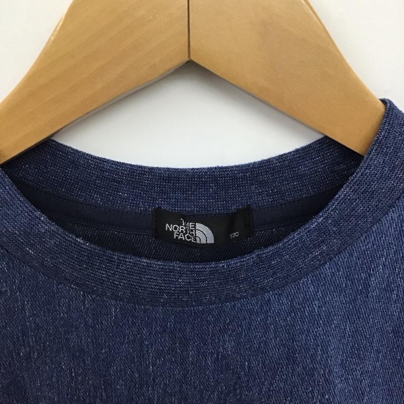 ザノースフェイス THE NORTH FACE Tシャツ 長袖 130cm 130cm ロゴ、文字 X プリント インディゴ / インディゴ /  ボーイズ USED 古着 中古 10150152