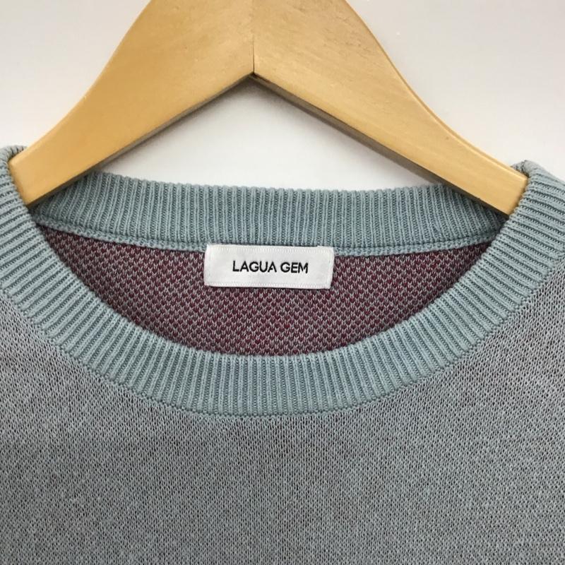 ラグア ジェム LAGUA GEM ニット、セーター 長袖 510gam70-2120 FREE ロゴ、文字 X 無地 水色 / ライトブルー /  レディース USED 古着 中古 10150162